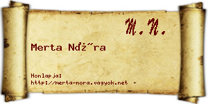 Merta Nóra névjegykártya